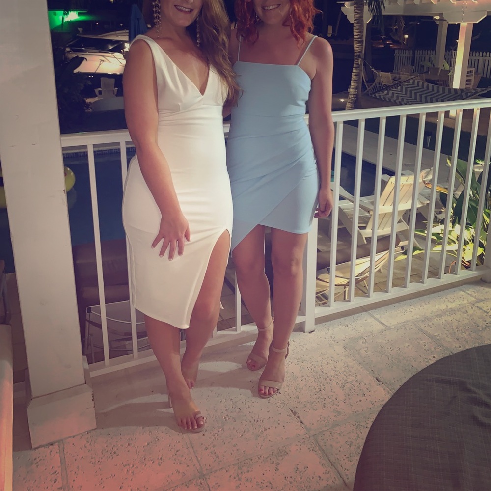 White midi dress